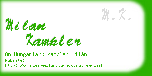 milan kampler business card