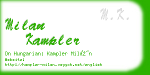 milan kampler business card